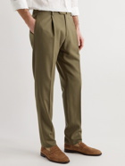 Caruso - Tosca Slim-Fit Pleated Wool Suit Trousers - Green