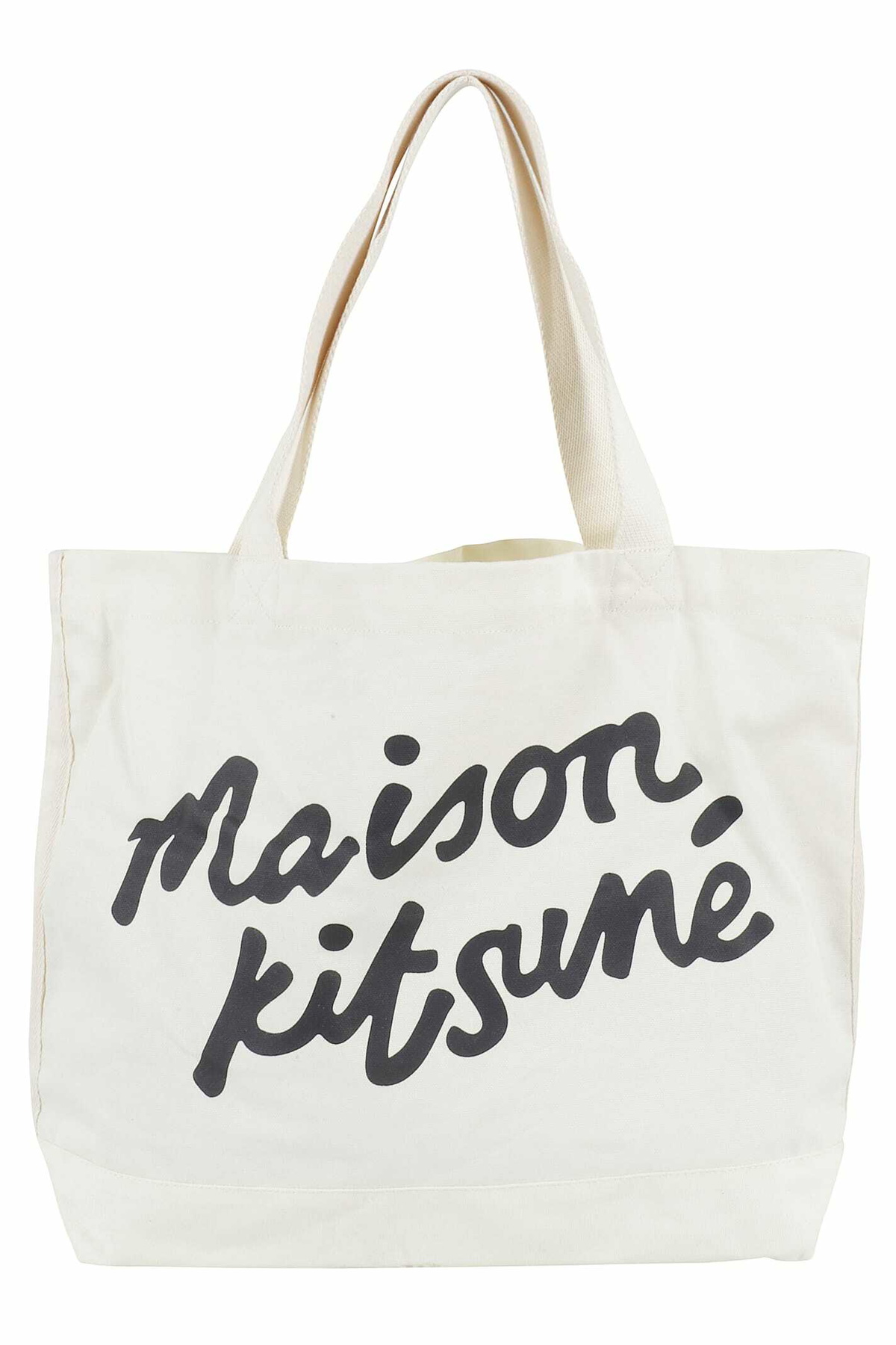 Cafe Kitsuné colorblock tote bag Maison Kitsuné Orange & Off-White Cafe Kitsuné Colorblock