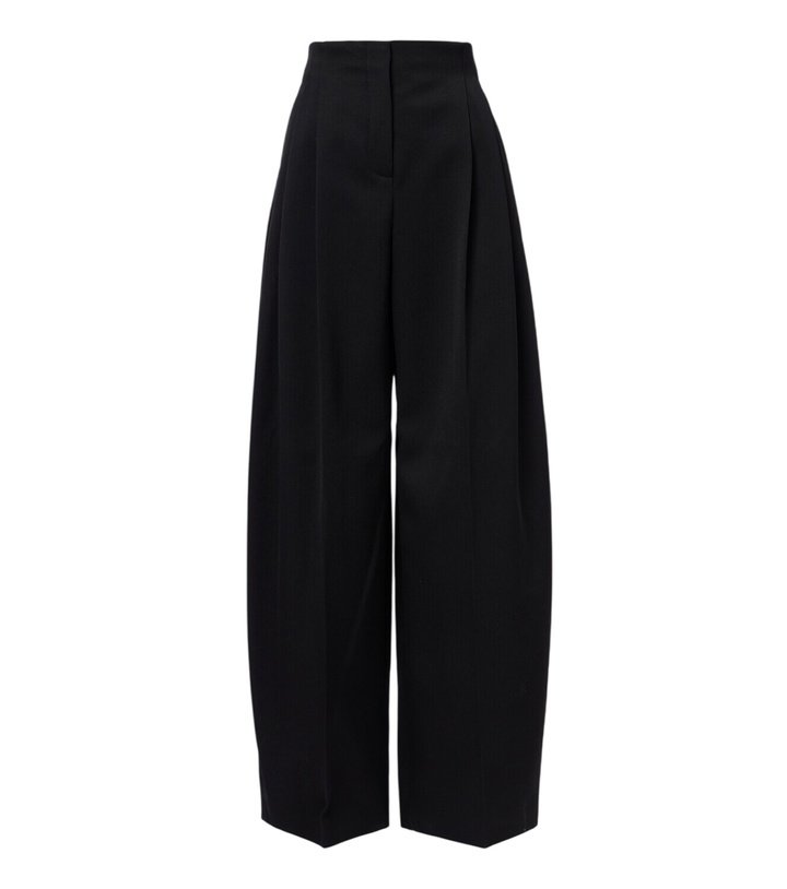 Photo: Mugler Pleated virgin wool wide-leg pants