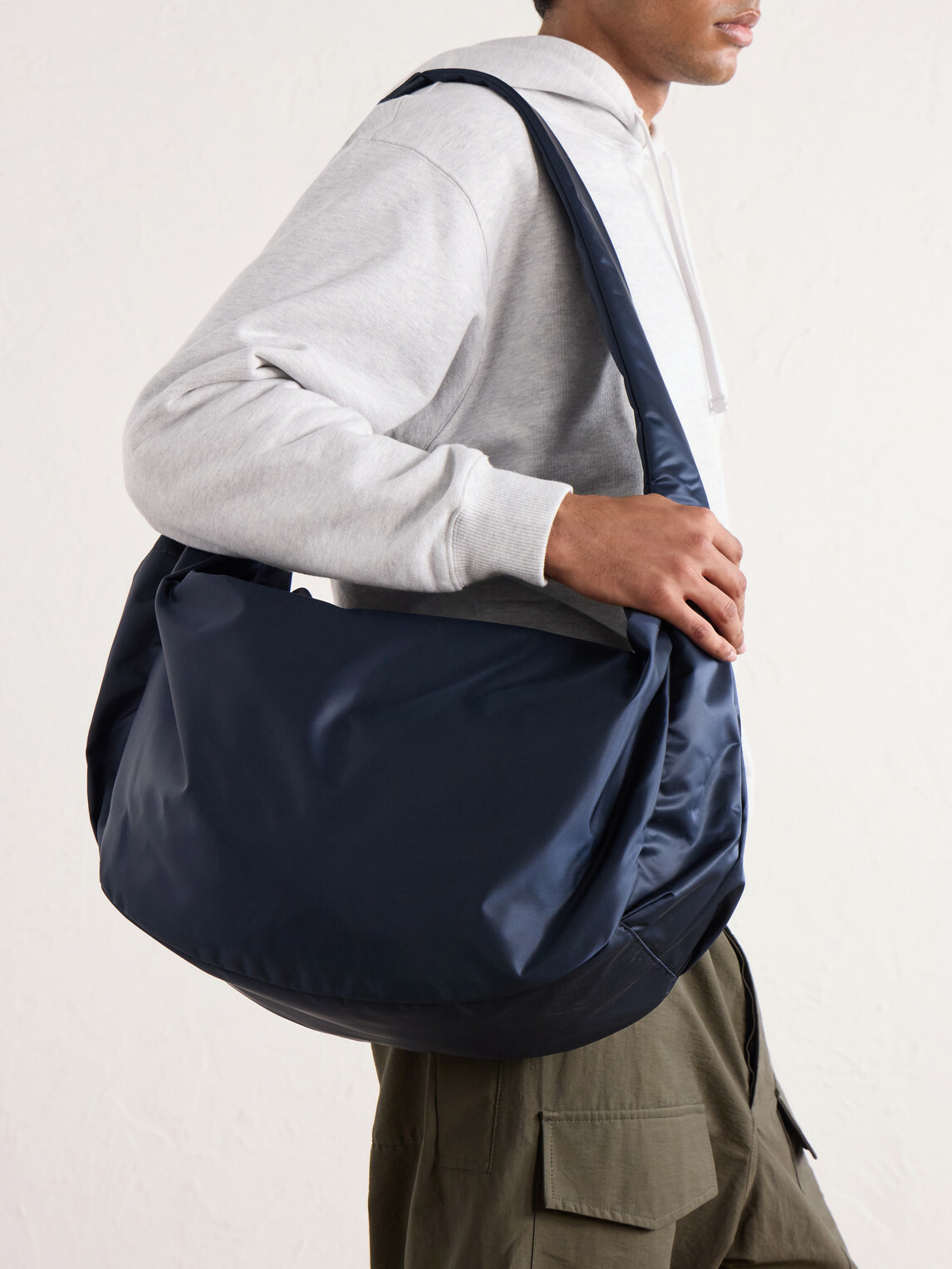 Master-Piece - Ark Leather-Trimmed Satin Shoulder Bag