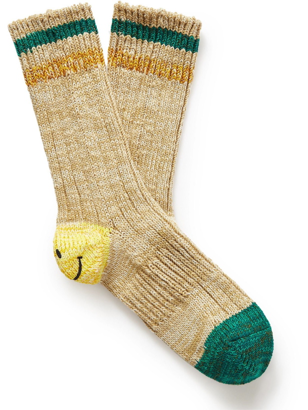 Photo: KAPITAL - Ivy Smilie Striped Cotton and Hemp-Blend Socks