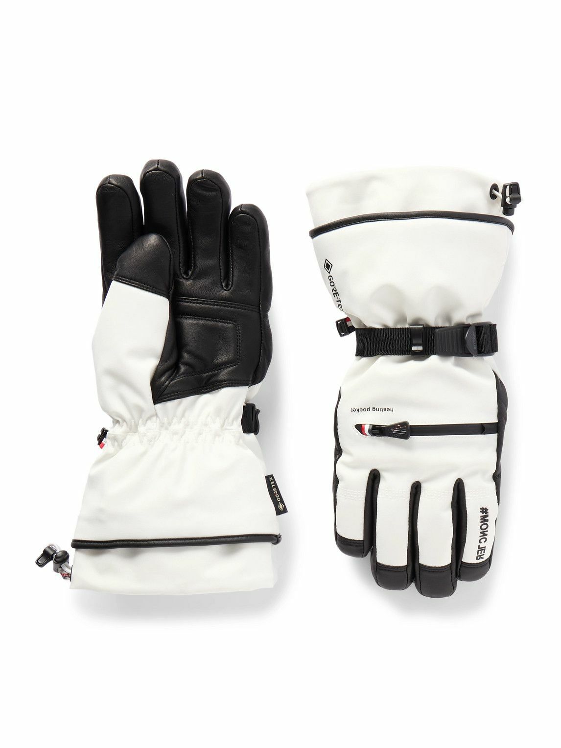 Moncler Grenoble - Grenoble Stretch-Shell and Leather Ski Gloves - White