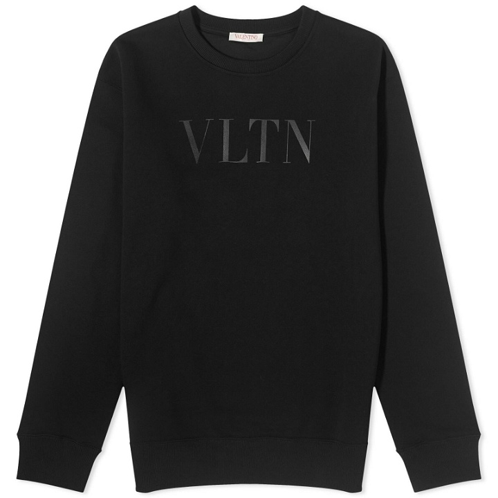 Photo: Valentino Men's VLTN Crew Knit in Black/Black