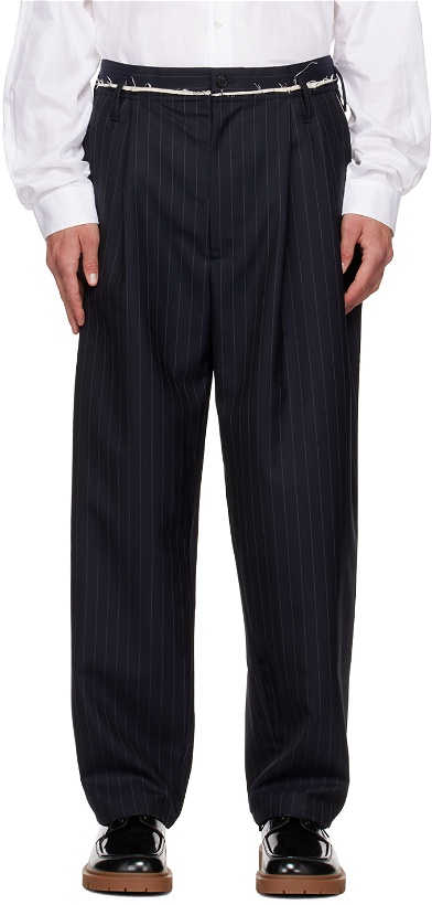Photo: Camiel Fortgens Navy Pinstripe Trousers