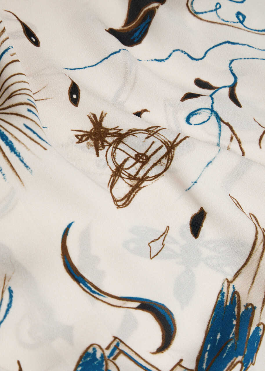 Vivienne Westwood Printed Krall Chiffon Shirt White