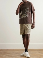 AMIRI - Eagle Glittered Logo-Print Cotton-Jersey T-shirt - Brown