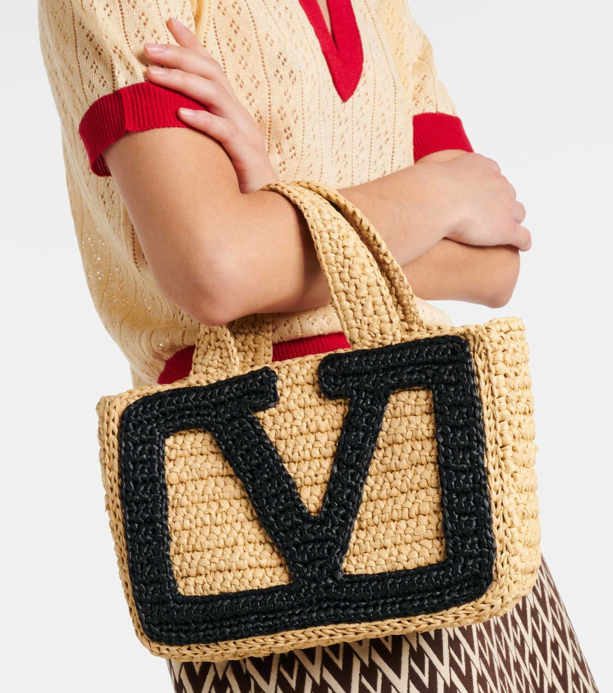 Valentino Garavani Viva Superstar Small raffia tote bag