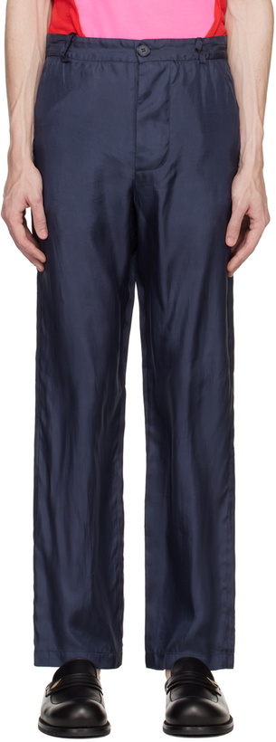 Photo: Edward Cuming SSENSE Exclusive Navy Trousers