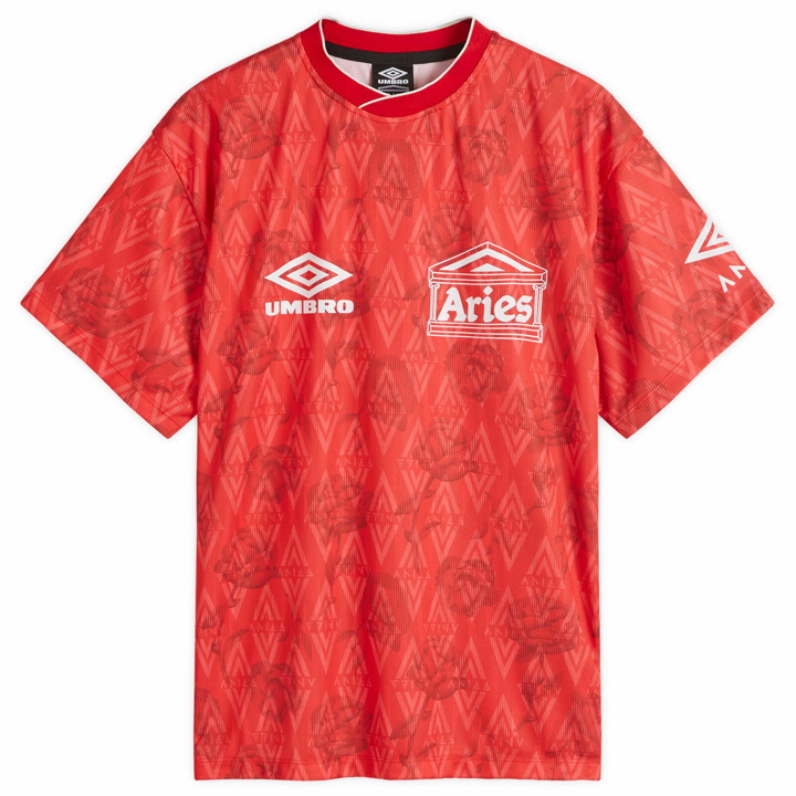 Photo: Aries Men's x Umbro Centenary Jersey in Red