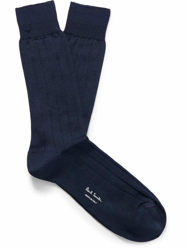 Photo: Paul Smith - Ribbed Cotton-Blend Socks