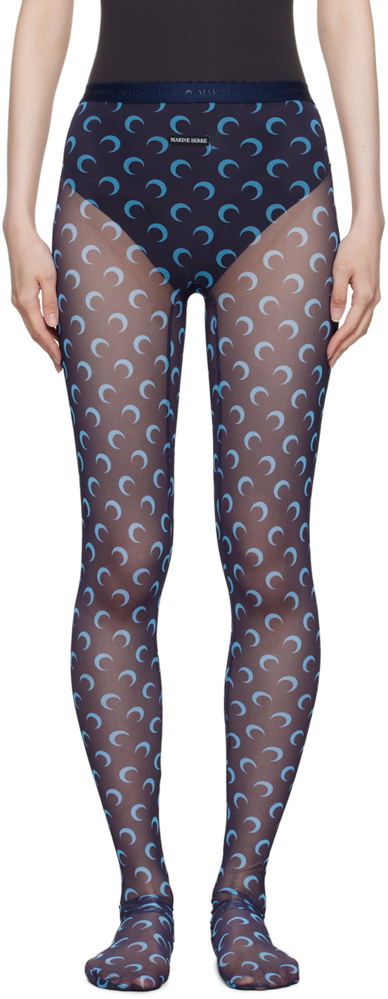 Recycled Mesh Flock Tights • Marine Serre