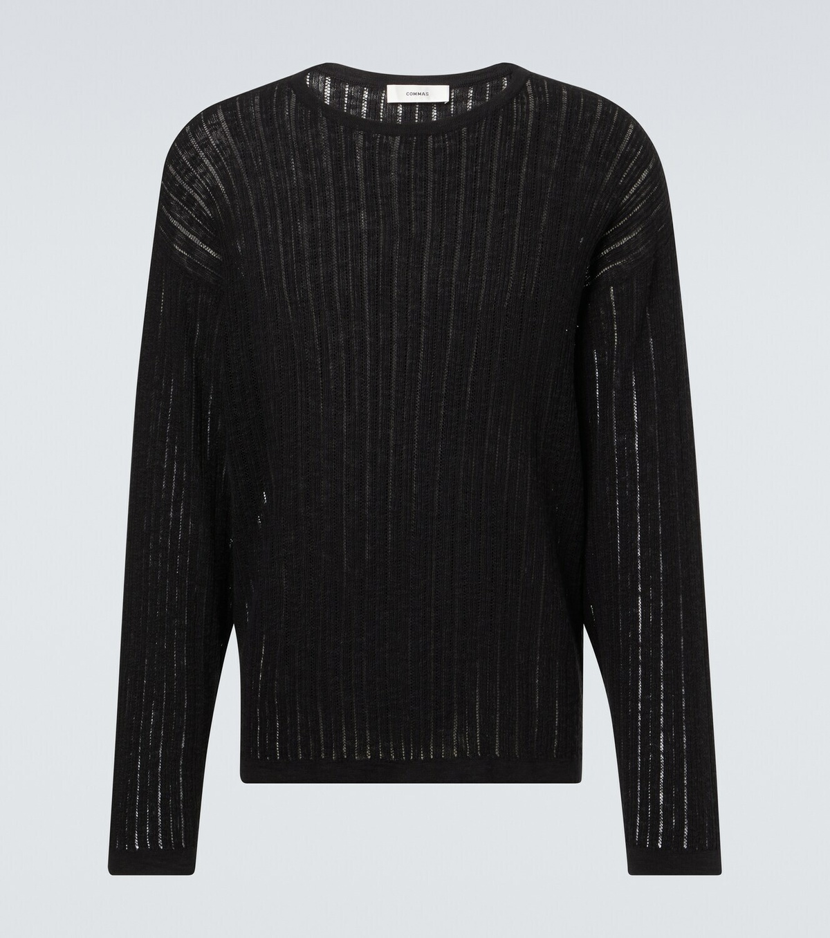 Commas Pointelle cotton and linen sweater