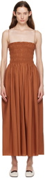 Matteau Orange Shirred Maxi Dress