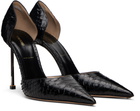 TOM FORD Black Semi Shiny Printed Python Spire D'Orsay Heels