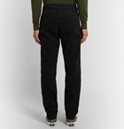 YMC - Black Déjà Vu Tapered Garment-Dyed Waffle-Knit Cotton Trousers - Black