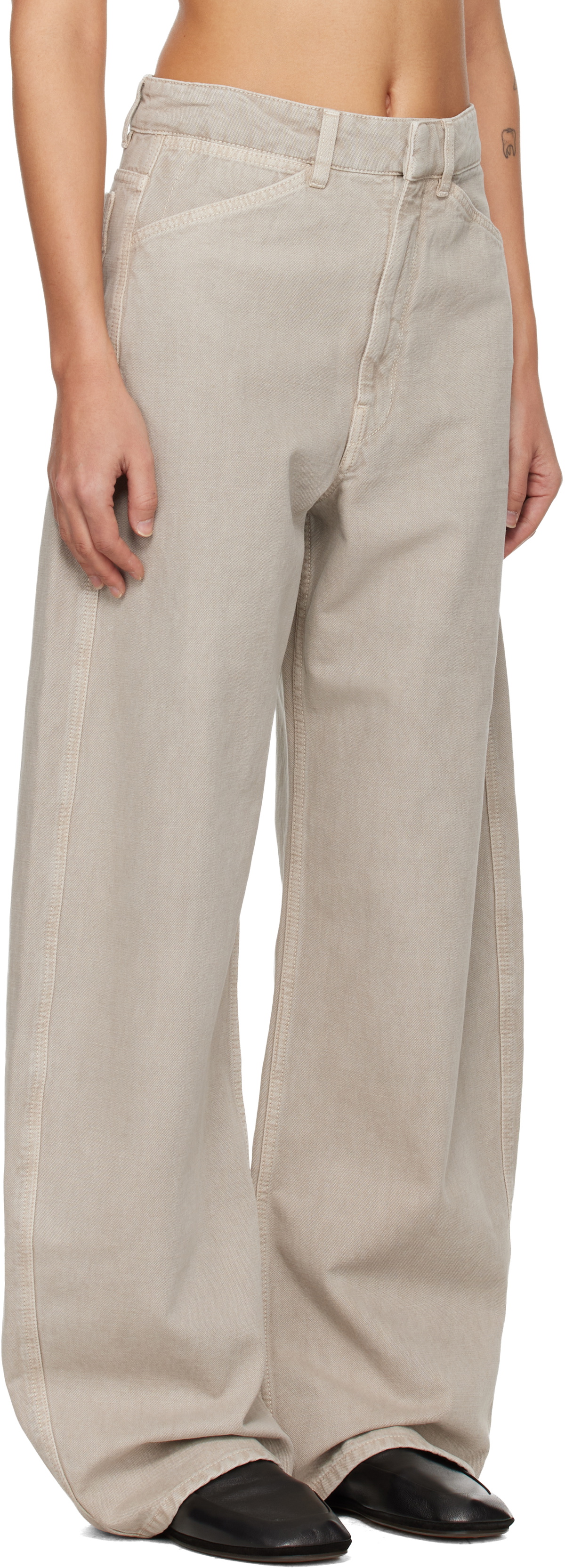 LEMAIRE Gray High Waisted Curved Jeans