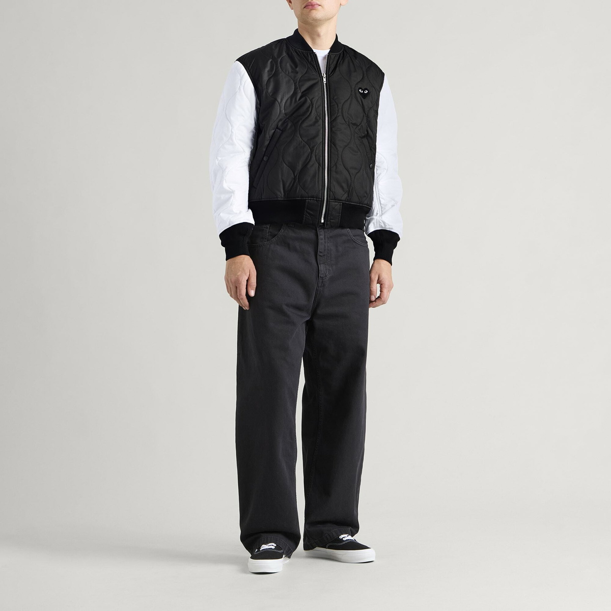 Comme des Garçons Play Black Heart Bomber Jacket in Black/White