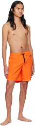 Heron Preston Orange Patch Swim Shorts