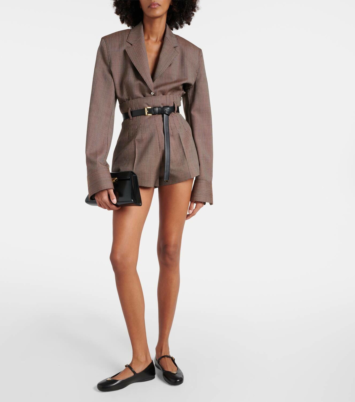 Prada Logo leather Mary Jane flats Prada
