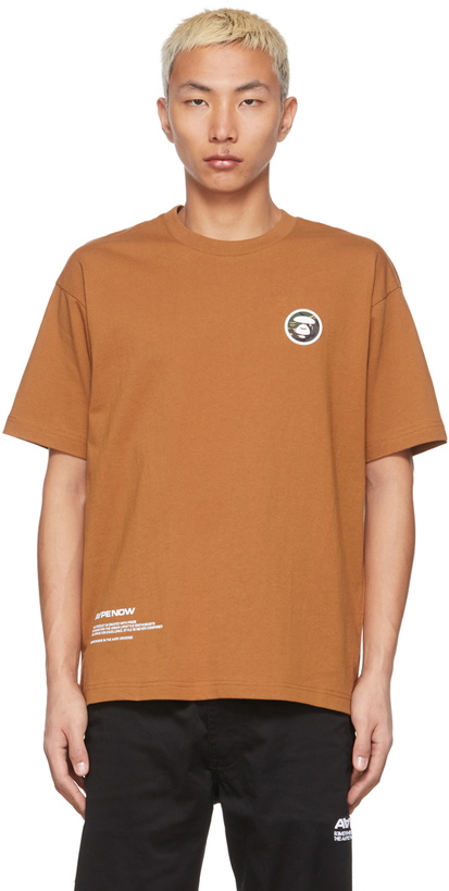 Photo: AAPE by A Bathing Ape Brown Camo Logo T-Shirt