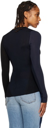 Victoria Beckham Black & Navy Spiral Long Sleeve T-Shirt