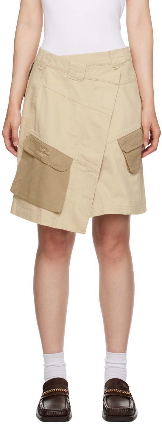 Martine Rose Beige Wrap Midi Skirt