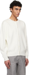 AMOMENTO White Semi Oversized Cardigan