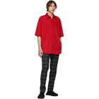 Balenciaga Red Logo Short Sleeve Shirt