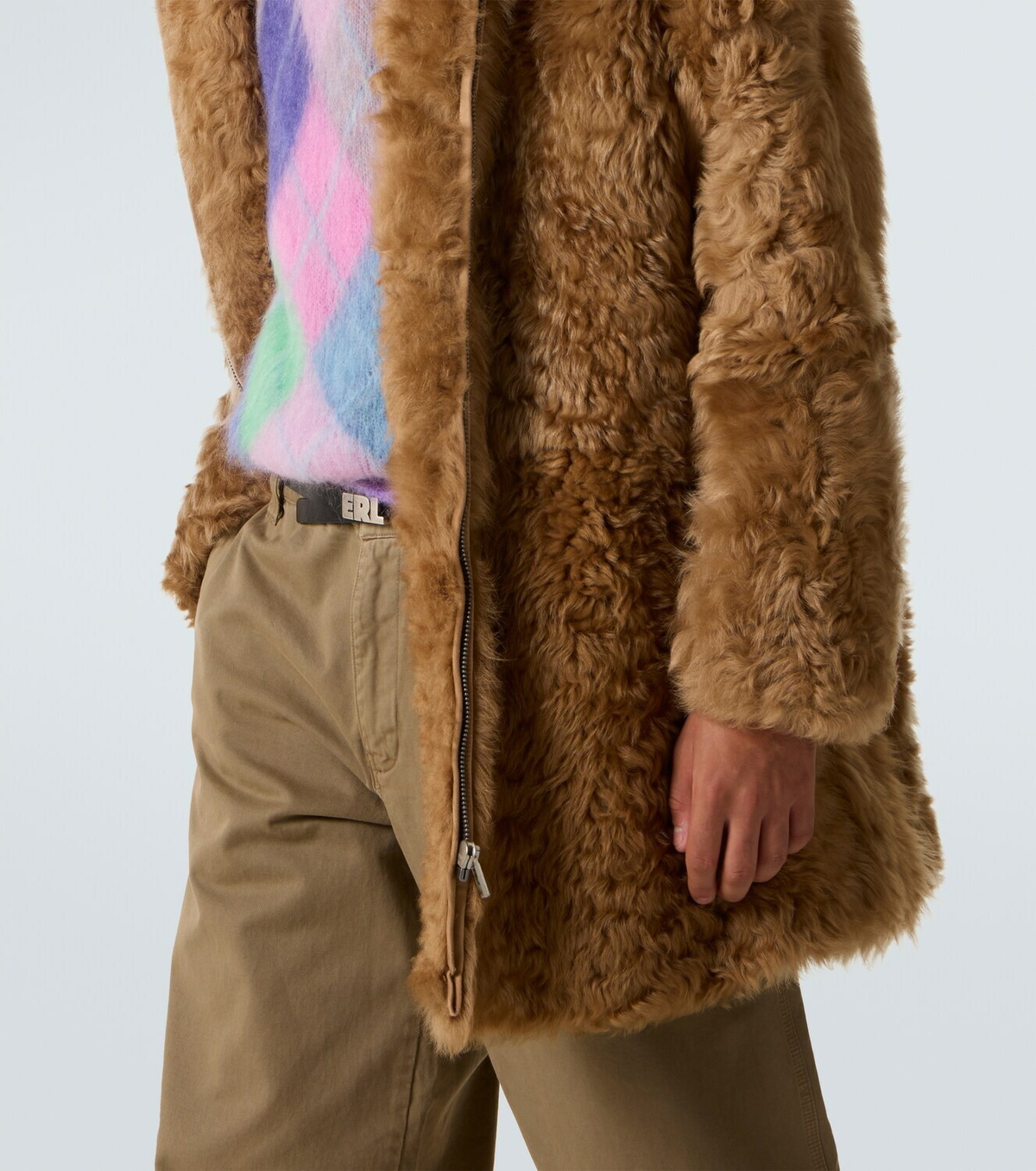 ERL Hooded shearling coat