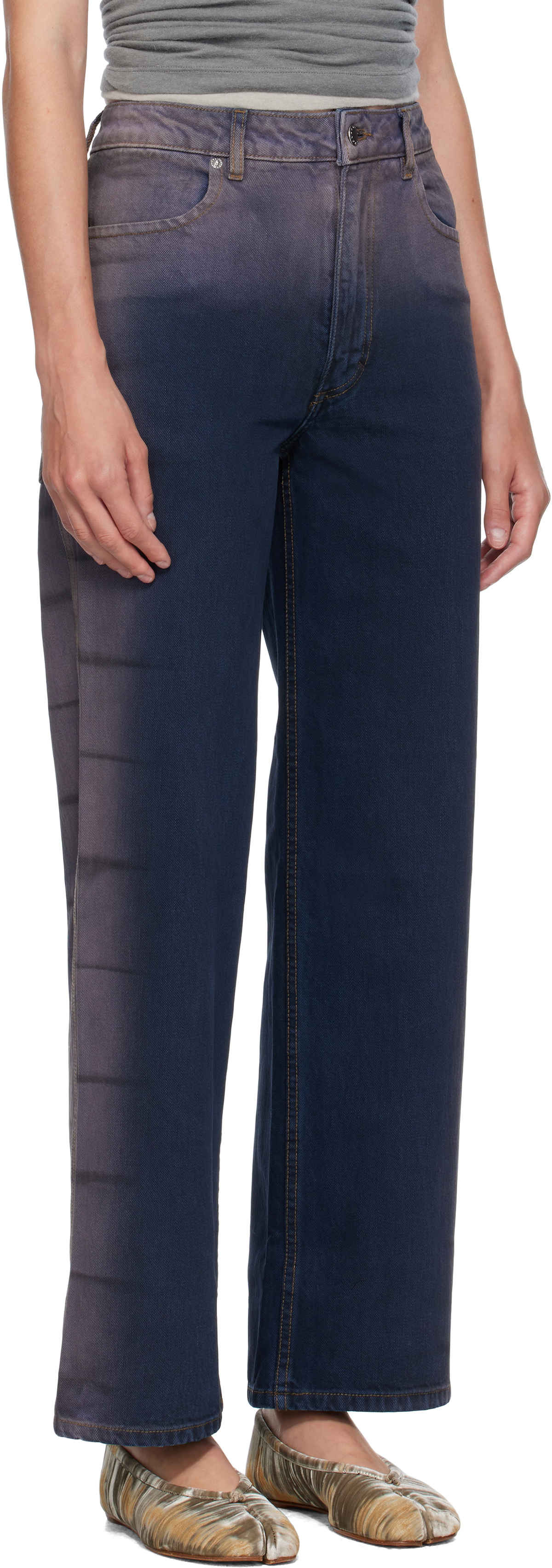 Eckhaus Latta Blue & Purple Wide Leg Jeans