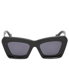 Loewe Eyewear Women's Loewe Cat Eye Sunglasses in Shiny Black/Smoke 