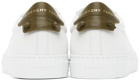 Givenchy White & Khaki Urban Knots Sneakers