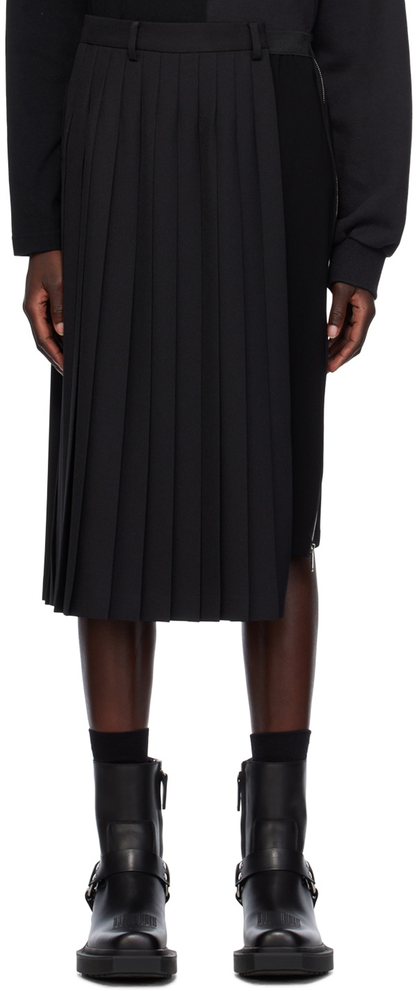 UNDERCOVER Black Pleated Midi Skirt