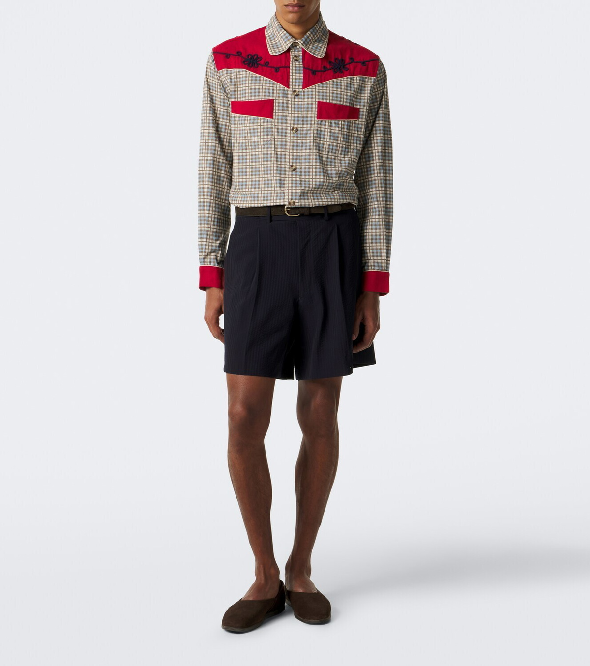Bode River City checked cotton poplin Western shirt