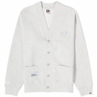 Men's AAPE Now Jersey Cardigan Sweat in Heather White