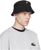 Lacoste Black Unisex Organic Cotton Bucket Hat