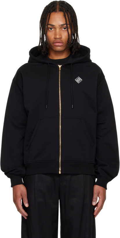Photo: Casablanca Black 'Casa' Chrome Full Zip Hoodie
