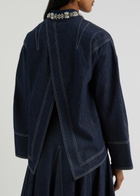 Huishan Zhang Travis Crystal-embellished Denim Jacket Blue