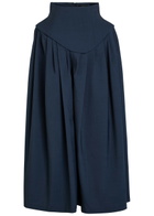 A.W.A.K.E Mode Basque Pleated Wide-leg Wool-blend Trousers Navy