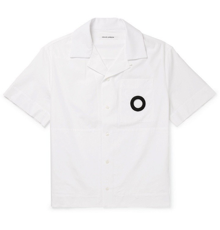 Photo: Craig Green - Camp-Collar Embroidered Cotton-Poplin Shirt - Men - White