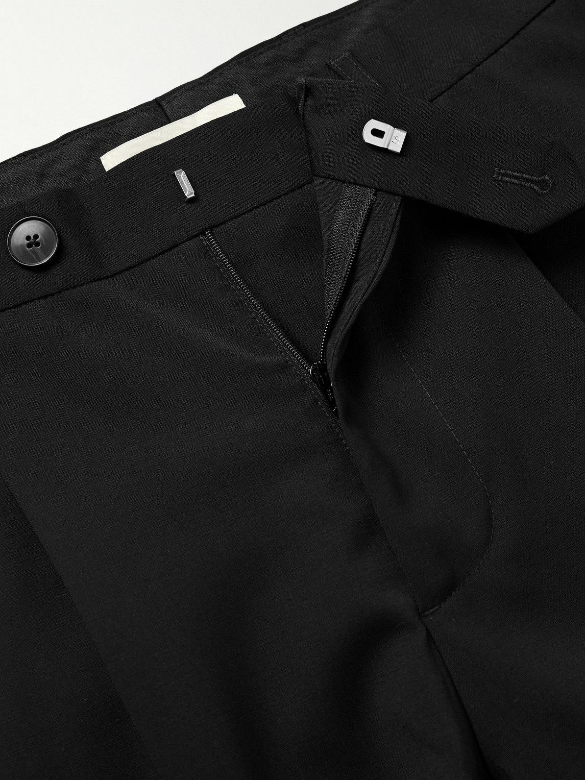 mfpen - Straight-Leg Pleated Wool-Crepe Suit Trousers - Black
