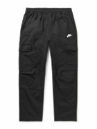 Nike - Club Straight-Leg Logo-Embroidered Cotton-Ripstop Cargo Trousers - Black