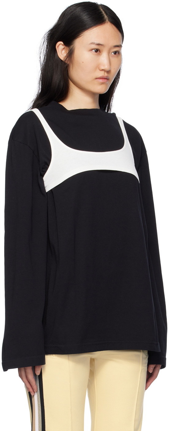 Tシャツ・カットソー MM6 MAISON MARGIELA BLACK T-SHIRT WITH NUMERIC SIGNATURE Mm6 By Maison Margiela Numeric Signature Patch T-Shirt