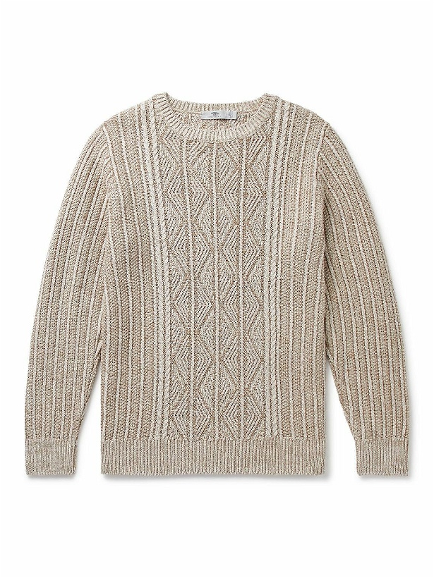 Photo: Inis Meáin - Aran Cable-Knit Linen Sweater - Neutrals