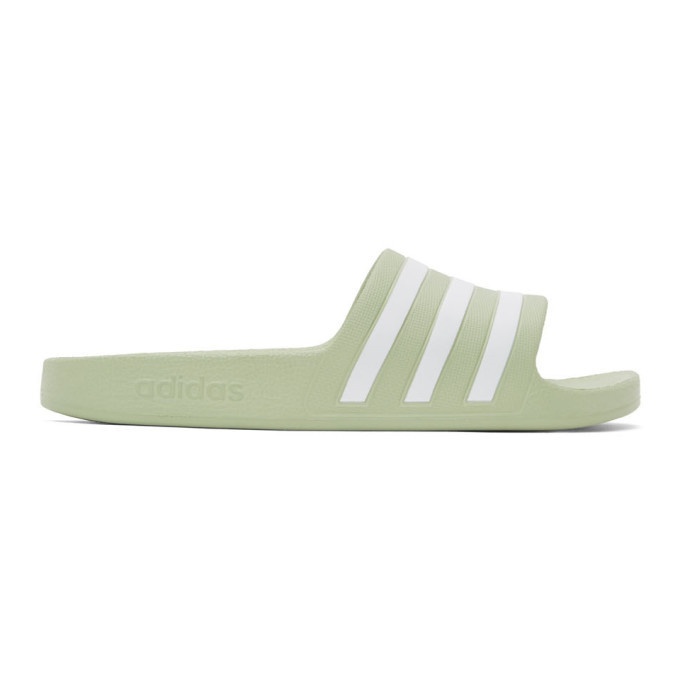 Photo: adidas Originals Green and White Adilette Slides