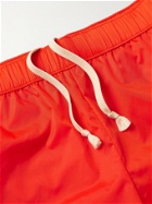 Acne Studios - Slim-Fit Mid-Length Logo-Appliquéd Swim Shorts - Orange