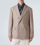 Brunello Cucinelli Striped cashmere and silk blazer