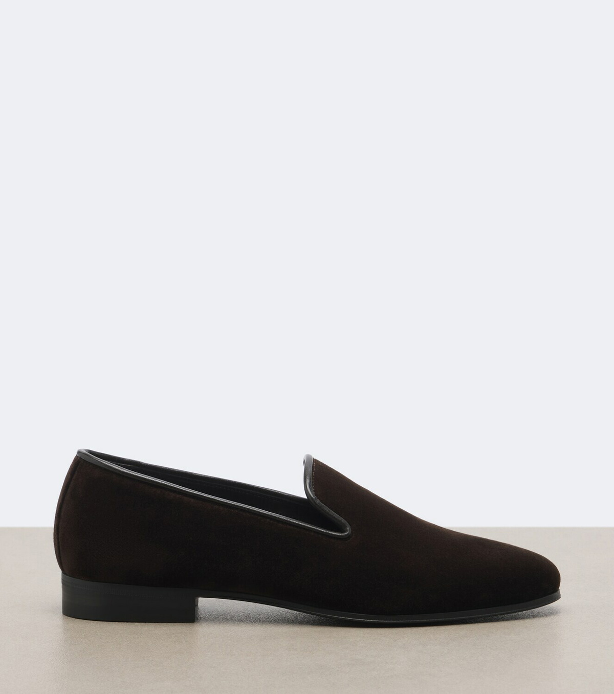 The Row Marc leather-trimmed velvet loafers