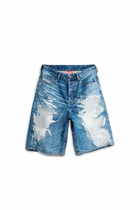 Diesel Shorts in devoré denim - Denim short pants - Unisex - Blue