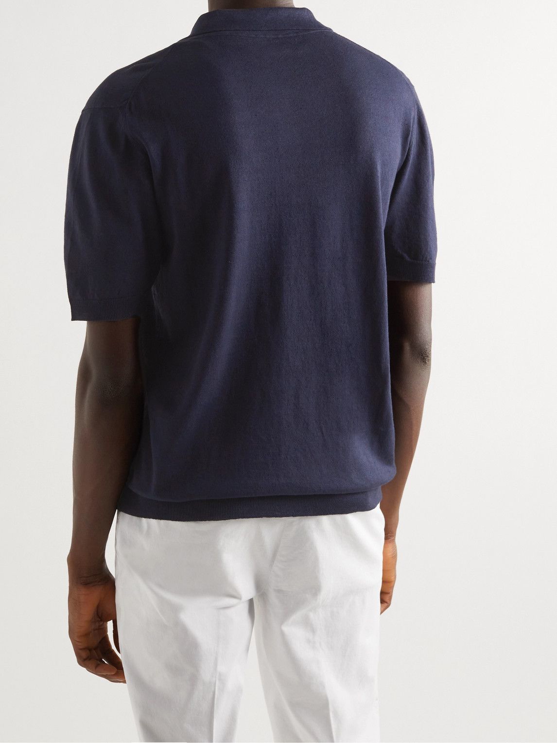 Altea - Linen and Cotton-Blend Polo Shirt - Blue Altea